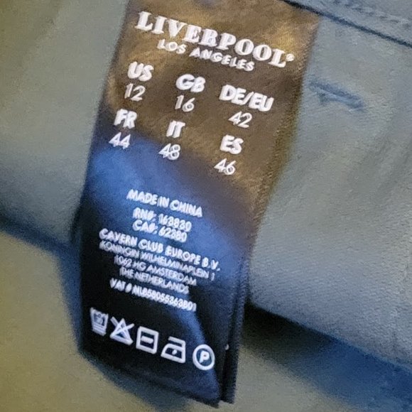 Liverpool Los Angeles Crop Cargo Trouser Jogger With Zip Hem Olive Green Size 12 - Picture 2 of 13
